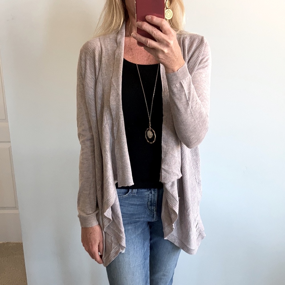 Long Sleeve, Ribbed Knit Open Cardigan - Picture 8 of 10